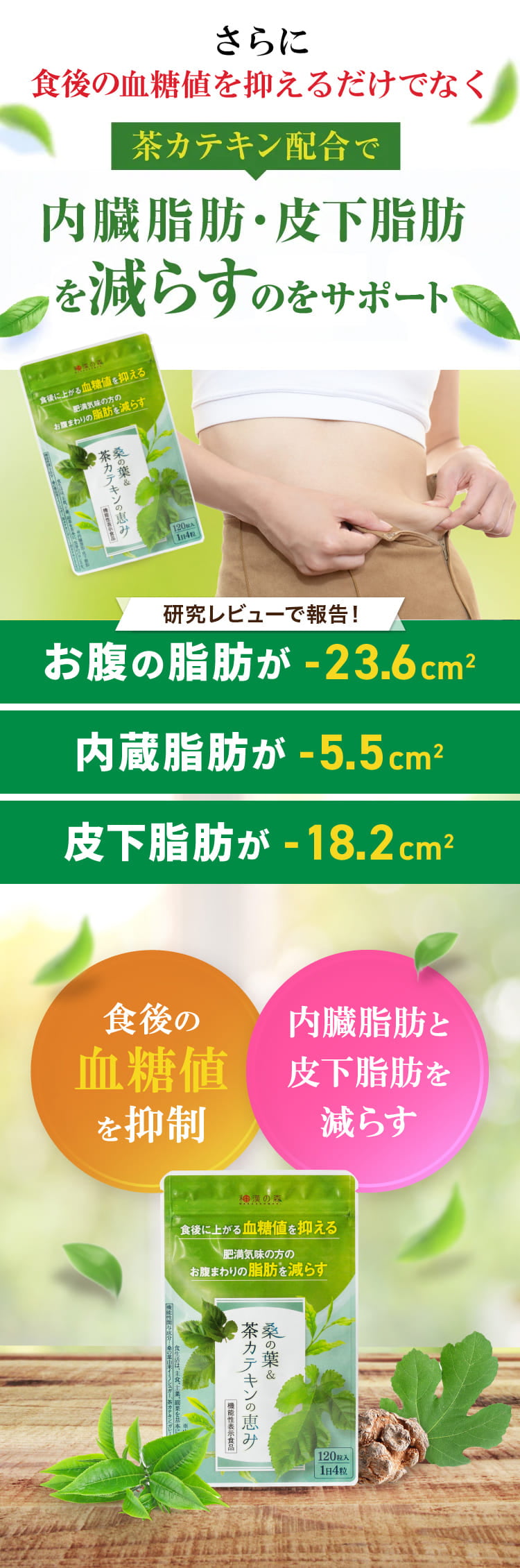 内臓脂肪・皮下脂肪を減らすのをサポート